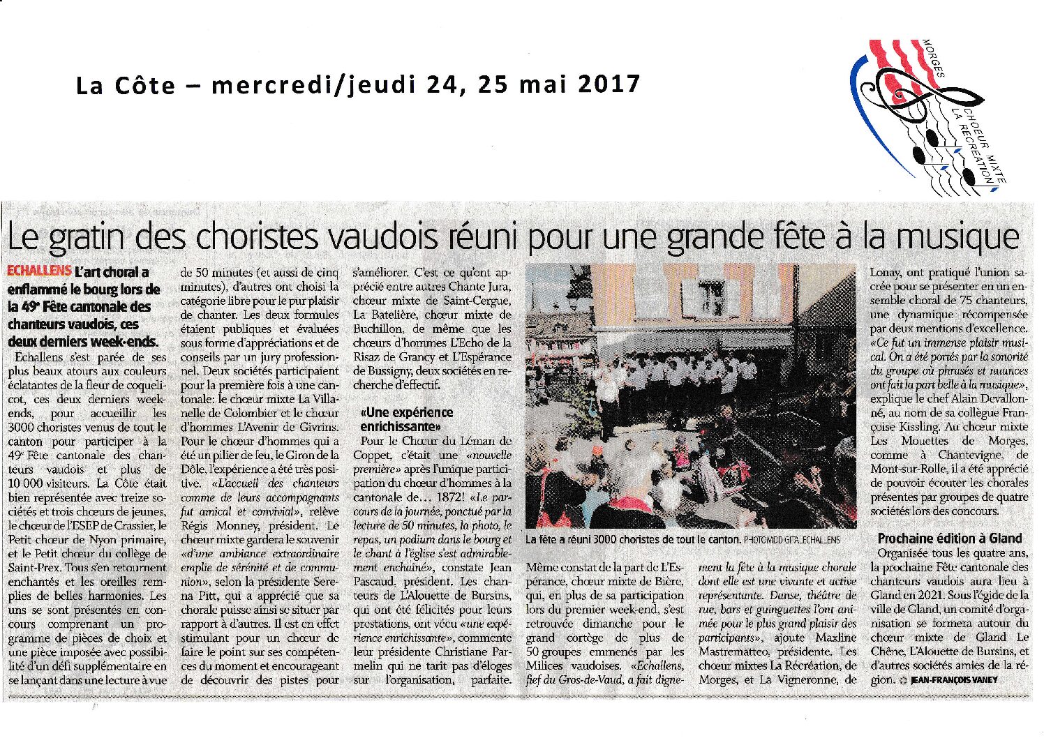 Le gratin des choristes vaudois réuni pour une grande fête à la musique
