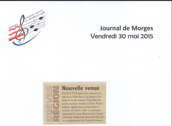 Journal de Morges : nouvelle directrice de la P'tite Récré