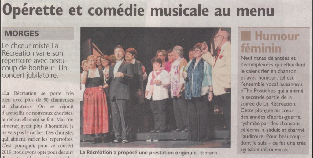 Journal de Morges : soirée 2019 de La Récrée